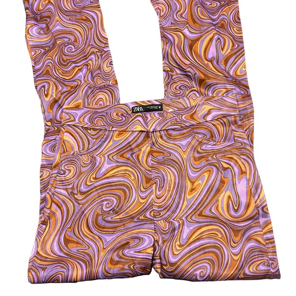 Zara multicolored print with slit pants size small - Picture 8 of 9